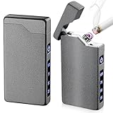 WIYETY Lichtbogen Feuerzeug USB Aufladbar: Wasserdicht & Winddicht Feuerzeug, Elektronische Feuerzeug mit Batterieanzeige, Plasma Feuerzeug Type-C Wiederaufladbares Feuerzeug für Ihn Männer (Schwarz)