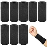 8 Schweißbänder, Schweißband Handgelenk Elastisch, Saugfähig Frottee Schweißbänder Set für Männer, Frauen & Kinder, Fitness-Schweißband für Tennis,Basketball,Fußball,Gym,Handgelenk Wärmer
