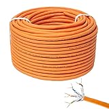Premium X CAT 7 Netzwerkkabel 100m LAN Kabel Simplex Kupferkabel Ethernet Datenkabel S/FTP PiMF PoE Eca Kat7 Verlegekabel Installationskabel für müheloses Verlegen