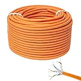 PremiumX 100m CAT 7 Netzwerkkabel Simplex LAN-Kabel Ethernet Datenkabel S/FTP PiMF PoE Eca Cat7 Verlegekabel Installationskabel Cat.7