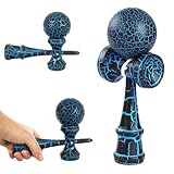 songyea Kendama aus Buchenholz, Geschicklichkeitsspiel, Holzspielzeug mit Schnur und Ball, Balancing-Spielzeug für Draußen und Drinnen (blau schwarz)