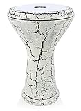 Orientalische Solo Darbuka mit Zubehör gerissener Lack Effeckt Weiß/Schwarz
