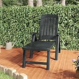 Makastle Sonnenliege Klappbar Witterungsbeständig, Gartenliege, Strandliege für Innenhof, Garten, Pool, Terrasse, Balkon, Polypropylen Grün 186 x 71 x 60 cm
