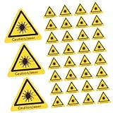 Alipis 50 Stück Warnaufkleber Caution Safety Signs Laserwarnung Selbstklebend Langlebig zur Unfallprävention und Gefahrenhinweis