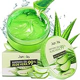 Janolia Aloe Vera Gel, 300 ml Gesicht Aloe Vera Creme, Natürlich Aloe Vera Extrakt, Beruhigend und feuchtigkeitsspendend, Sonnenschutz und Selbstbräuner, für Gesicht, Körper, Sonnenbrand