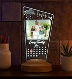 Geschenkelampe Fotogeschenk Personalisierbar mit eigenem Foto und Text in 3D Bilder Led Motiv Lampe gravieren hochzeit Herz (Fotokalender)