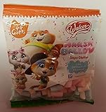 44 Katzen Mini Marshmallow rosa weiß hellblau gelb glutenfrei + Überraschung Walcor 50g