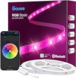 Govee LED Strip 30m, Bluetooth RGB LED Streifen mit App-Steuerung, Farbwechsel, Musik Sync, 64 Szenenmodus, Lichterkette für Schlafzimmer, Wohnzimmer, Haus, Bar, Party, Fest 30M