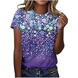 Damen-Top, kurzärmelig, Blumendruck, Übergröße, Vintage-Stil, Rundhalsausschnitt, lässiges T-Shirt, ethnisches Muster, locker, elegant, Rundhalsausschnitt, Pullover, Blusen, Urlaub, Urlaub, 20