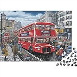 Bus on The Streets of London 500-teiliges Puzzle Für Erwachsene, Familie Oder Kinder, Puzzle-Spielzeug, Lernspiele, Stressabbau-Puzzles, Einzigartige Heimdekoration Und Geschenke 500pcs (52x38cm)