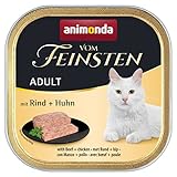 Animonda vom feinsten Nassfutter Katze Adult - mit Rind + Huhn 32 x 100g - hochwertiges premiere Katzenfutter Nass getreidefrei - Katze Katzen Nassfutter für Katzen Katzennassfutter Katzen Futter