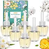 SCENTORINI Duftölflakon, Raumduft Lufterfrischer, Baumwoll, Jasmin, Hawaii Duft, 6 x 19 ML, Raum Duftöl, Duftflakons Nachfüller Geeignet für Air Wick und Glade Duftstecker