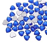 QUARKZMAN 40 Stück Strasssteine, Flache Rückseite Strasssteine, Glitzersteine zum Basteln, 12mm Herzförmige Acryl Kristall Edelsteine für Kleidung Schuhe DIY Dekoration Geschenke, Dunkelblau