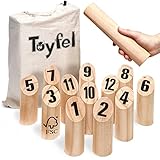 Toyfel Tölky Indoor & Outdoor Wurfspiel aus Finnland – Schweden Schach aus FSC® Holz – Lustiges Holzwurfspiel Garten Outdoor Spielzeug für Kinder & Erwachsene