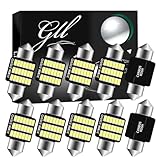 GLL 10 Stück 31MM Soffitte Glühbirnen 12V Weiße Innenraumleuchten 150 Lumen 6500K 2W