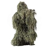 VADOOLL Ghillie Anzug Camo Woodland Camouflage Waldjagd 4-teilig + Tasche