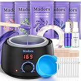 Madors Wachswärmer Waxing Set mit LCD-Digitalanzeige Temperaturkontrolle, Wachswärmer mit 5 Pack (je 3,5 oz.) Hartwachsperlen für den ganzen Körper