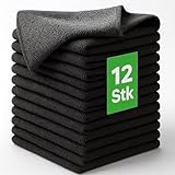 Kemes Putzlappen Mikrofasertücher Putztücher Set 12er Pack zur trockenen und feuchten Anwendung - Microfaser Küchentuch Poliertuch Reinigungstuch (12)
