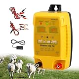 GJCrafts Weidezaungerät 10km Reichweite, 1.5-2J - Elektrozaun Energizer für Nutztiere & Haustiere - 3-Fach Stromversorgung (230V/12V/Solar) - IP45 wasserdicht - inkl. Montagematerial (Dual)