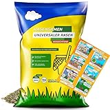 ARPON Rasensamen 5kg | Grassamen Schnellkeimend & Robust – Für 200m² | Universelle Nachsaat & Neuansaat | Dichtes, sattgrünes Gras für Frühjahr – Rasensaat ideal für jeden Rasen