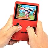 Silvergear® Analogue Pocket Konsole Retro | mit 240 Klassichen Spielen l Handheld Spielekonsole l Mini Game Konsole l Tragbare Retro Videospielekonsole | Rot