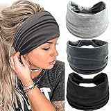 3 Stück Haarband Damen, Damen Breite Stirnband, Frauen Yoga Stirnband, Laufen Fitness Stirnband, übung Elastisches Breites Stirnband, Multi Farbe Stirnband Frauen