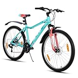 HILAND 27,5 Zoll Mountainbike für Frauen, 18-Gang Aluminium-Rahmen MTB, Erwachsene Damen Damen Fahrrad Herrenfahrrad, Mint Grün