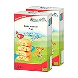 Fleur Alpine Babykekse Haferflocken - 12 x 2 Leckere Babysnacks für den leckeren, glatten Frühstücksbrei oder den Snack für zwischendurch | Einfache Vollkorn-Snackkekse | 9 Monate
