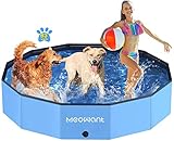 Meowant Hundepool Faltbar, Hundebadewanne, Planschbecken Groß Verdickt PVC, Extra Großer Outdoor-Faltbarer Kinderpool, Tragbare Rutschfestes Hundeplanschbecken, Keine Pumpe Benötigt(160 x 30 cm)