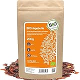 amapodo Hagebutten getrocknet Bio 200g - Hagebuttentee - Hagebutte - Getrocknete Beeren - Tee Früchte - Hagebuttenschalen - Rosehip Tea - Geschenke für Frauen - Rosa canina