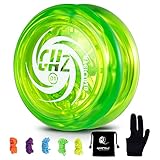 MAGICYOYO Responsive Yoyo D1 GHZ, Professionelle Looping JoJo für Kinder Jo-jo für Anfänger mit 6 Yoyo-Saiten, Yo Yo Handschuh, Tasche (Green)