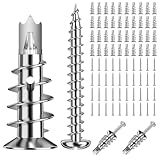 Lixiluxia 40 Stück Hohlraumdübel Metall mit Schrauben, Rigipsdübel Selbstbohrender, Rigips Dübel, Gipskartondübel Gipskarton, zur Befestigung in Beton, Ziegeln, Stein, Gipsbauplatten UVM