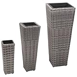 Helloshop26 Hochbeet, Pflanzen, Blumen, Garten, 3-teilig, Polyratten, Grau, 02_0001345