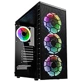 KOLINK Observatory Lite Mesh Midi Tower PC Gehäuse ATX RGB PC-Gehäuse, Gaming PC Case, Tempered Glass Computergehäuse, Gaming Tower, PC Hülle mit Lüfter, Computer Gehäuse Gaming