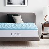 LUCID Matratzen Topper mit 5 Zonen – 5cm Gel Memory Foam Matratzenauflage, atmungsaktiv, Oeko-Tex, 180x200 cm, Blau
