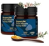 Breitsamer SuperLife Original Manuka-Honig 250g im 2er Pack - Purer 100% Manuka-Honig exklusiv zertifiziert aus Neuseeland MGO 400+ (2 x 250g)