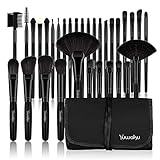 Make Up Pinsel Set Professionelles 32 pcs, Kosmetikpinsel Foundation Gesicht, Augen, Lippen pinsel Lidschatten Brush with schwarze Nylon tasche (32er in Black)