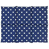 Rapssamenkissen groß 40x30cm 6-Kammer, Sterne-blau - Wärmekissen Körnerkissen z.B. als Rückenkissen & Bauchkissen - Rapskissen 30x40, Sterne-blau