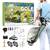 Hogvinnatil Adventskalender mit Rückwärtszählung 24 Tage Golf Kit – mit Golfbällen und Trainingsmarkierungen Geschenk Herren Damen Spieler