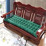 Bankkissen, dick, Baumwolle, 2 - 3 Sitzer, 8 cm dick, lang, Sofa, Bodenkissen für drinnen und draußen, Haus und Garten, 170 x 55 cm, Dunkelgrün