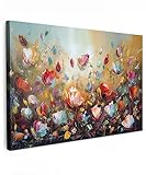 MuchoWow© Leinwände Groß 120x80 cm XXL Wall Decoration Bilder Schlafzimmer Deko Pictures Canvas Painting Wanddekoration Wohnzimmer Wanddeko Blumen - Kunstdruck - Natur - Öl - Gemälde