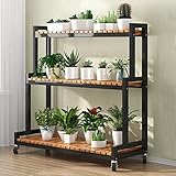 Pflanze Stand 2 Tier/3-Tier Leiter Anlage Regal Blume Display-Ständer Mit Rollen Dekorative Pflanze Rack Garten Rack Blumentopf Halter Für Home Garten Terrasse Balkon Indoor Outdoor