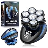 Kopfrasierer für glatzköpfige Männer, FitSan 7D abnehmbarer Kopf-Gesichtsrasierer, IPX7 Nass-/Trockenrasur mit LED-Anzeige, wasserdicht und Typ-C wiederaufladbares Pflegeset