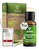 Heldengrün® BIO Lemongras Öl [100% NATURREIN] Erfrischend & Anregend - Echtes Zitronengrasöl - Duftöl Lemongras - Ätherische Öle für Aromatherapie