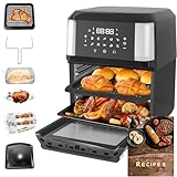 PRIJESSE 1800W Heißluftfritteuse 12L Friteuse Heissluft Fritteusen Air Fryer, 10 Vorprogrammierte Kochmodi, Digitales Display, Fritteuse ohne Öl