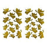 Oblique Unique® 24 Weihnachts Sticker Engel mit Stern metallisch glänzende Aufkleber für Weihnachten Xmas Geschenk Deko DIY Weihnachtsdeko (Gold)