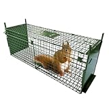ARIFARO Tierkäfig Falle 100cm L X 29,5cm B X 30,5cm H Doppeltürige Käfigfalle für kleine Tiere wie Füchse, Kaninchen, streunende Katzen, Waschbären (Animal Cage Trap)
