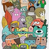 TADESSI Fototapete Comic M1–No.11712 Fototapete Bunt Grün Rosa Blau Gelb – Tapete Kinderzimmer Wohnzimmer Schlafzimmer Küche