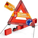 PURAHELP® Warndreieck KFZ Faltbar [Norm 2026 ECE R27] - Bis zu 250m sichtbar - Pannendreieck Auto Kompakt & Klappbar - Sicheres Verkehrspannen Dreieck nach EU Norm (StVO konform)