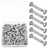 M4 x 31-40 mm Möbelverbinder Möbelschrauben, 100 Stük/50 Set Schrankverbinder Verbindungsschraube mit Hülsenschrauben, vernickelt Möbel Schrauben Zum Verbinden von Möbeln Schrank